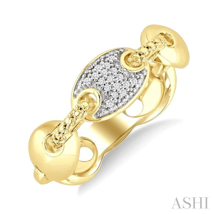 ASHI Gold Vermeil Bold Mariner Link Diamond Fashion Ring 88969PPSSSLRG-GV