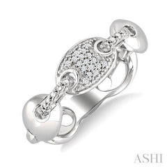 ASHI Silver Bold Mariner Link Diamond Fashion Ring 88969PPSSSLRG