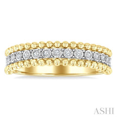 ASHI Gold Vermeil Bold Bead Diamond Fashion Band 88988PPSSSLRG-GV