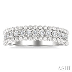 ASHI Silver Bold Bead Diamond Fashion Band 88988PPSSSLRG