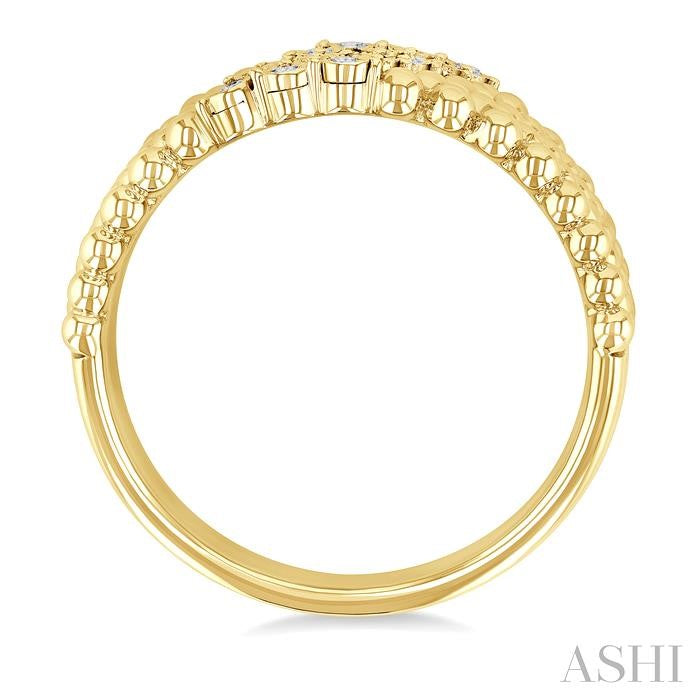 ASHI Gold Vermeil Bold Bead Diamond Fashion Band 88998PPSSSLRG-GV