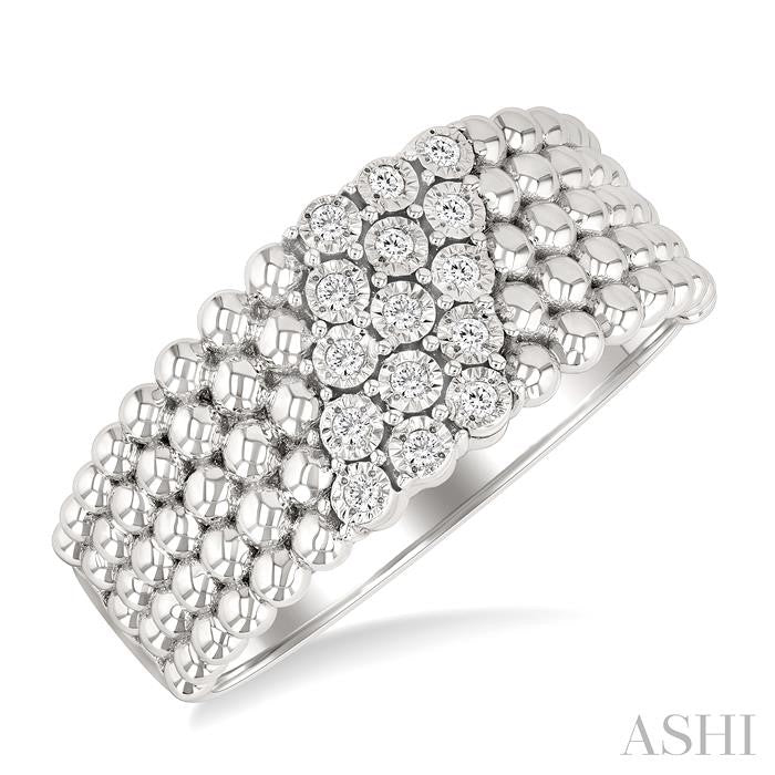 ASHI Silver Bold Bead Diamond Fashion Ring 88998PPSSSLRG
