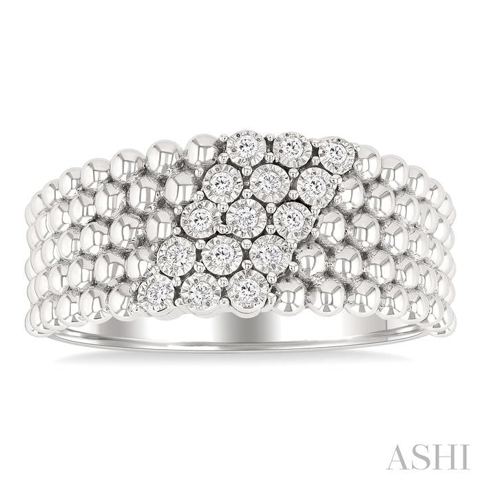 ASHI Silver Bold Bead Diamond Fashion Ring 88998PPSSSLRG