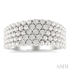 ASHI Silver Bold Bead Diamond Fashion Ring 88998PPSSSLRG