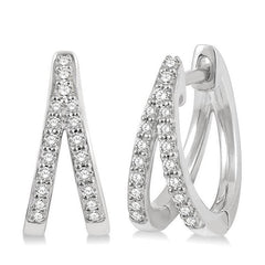 Parkplace Jewelers Split Petite Diamond Huggie Fashion Earrings 673V7PPTSERWG
