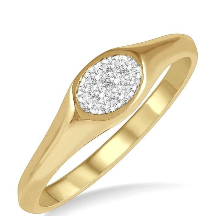 Parkplace Jewelers Oval Shape East-West Lovebright Essential Diamond Signet Ring 374M8PPFHYW