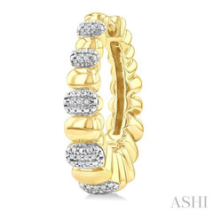 ASHI Gold Vermeil Bold Diamond Hoop Fashion Earrings 89018PPSSSLER-GV