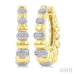 ASHI Gold Vermeil Bold Diamond Hoop Fashion Earrings 89018PPSSSLER-GV