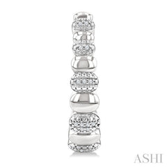 ASHI Silver Bold Diamond Hoop Fashion Earrings 89018PPSSSLER