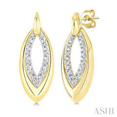 ASHI Gold Vermeil Bold Marquise Shape Diamond Fashion Earrings 89028PPSSSLER-GV