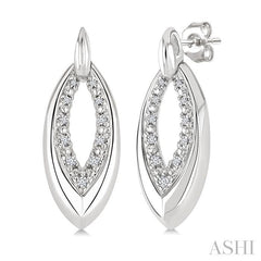 ASHI Silver Bold Marquise Shape Diamond Fashion Earrings 89028PPSSSLER