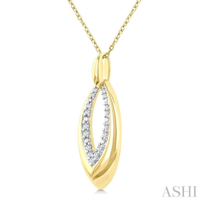 ASHI Gold Vermeil Bold Marquise Shape Diamond Fashion Pendant 89028PPSSSLPD-GV