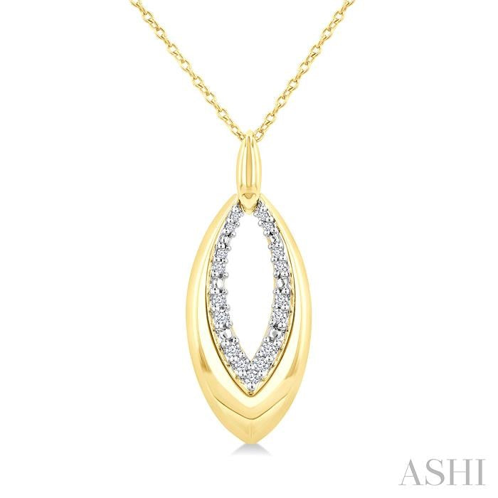 ASHI Gold Vermeil Bold Marquise Shape Diamond Fashion Pendant 89028PPSSSLPD-GV