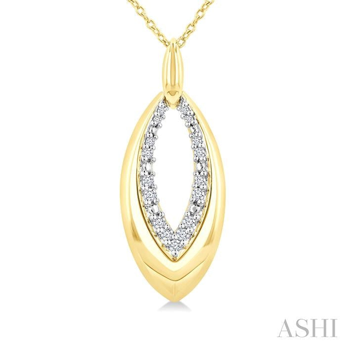 ASHI Gold Vermeil Bold Marquise Shape Diamond Fashion Pendant 89028PPSSSLPD-GV