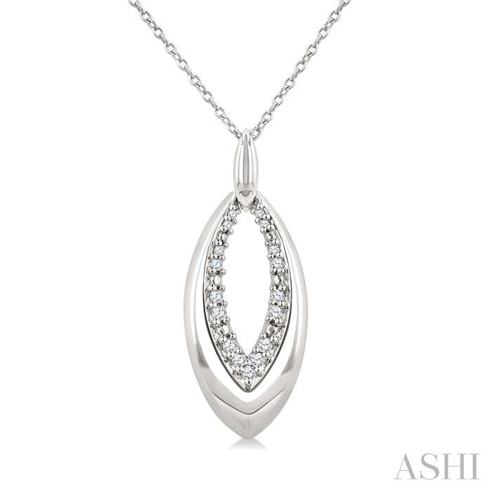 ASHI Silver Bold Marquise Shape Diamond Fashion Pendant 89028PPSSSLPD