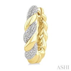 ASHI Gold Vermeil Bold Rope Diamond Fashion Earrings 89078PPSSSLER-GV