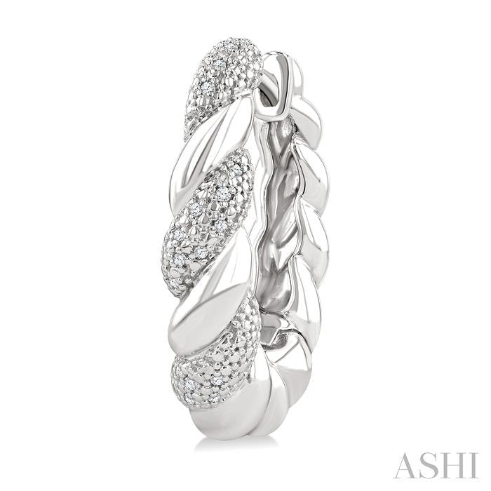 ASHI Silver Bold Rope Diamond Fashion Earrings 89078PPSSSLER
