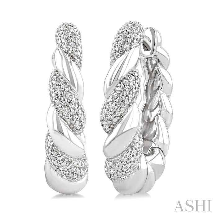 ASHI Silver Bold Rope Diamond Fashion Earrings 89078PPSSSLER