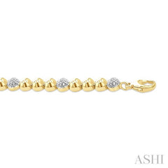 ASHI Gold Vermeil Bold Bead Diamond Fashion Bracelet 89097PPSSSLTB-0.20GV