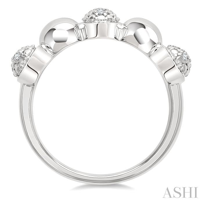 ASHI Silver Bold Bead Diamond Fashion Ring 89099PPSSSLRG