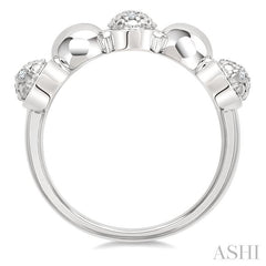 ASHI Silver Bold Bead Diamond Fashion Ring 89099PPSSSLRG