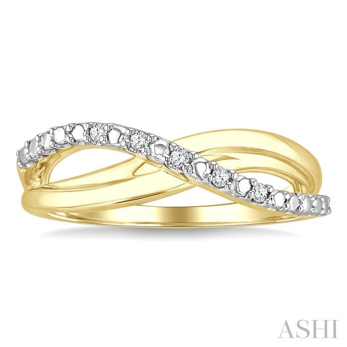 ASHI Gold Vermeil Criss Cross Diamond Ring 890A9PPSSSLRG-GV