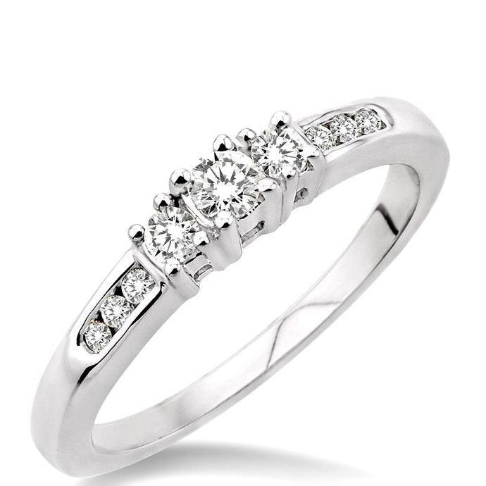 Parkplace Jewelers Round Shape Past Present & Future Diamond Engagement Ring 24206PPTXWG-LE