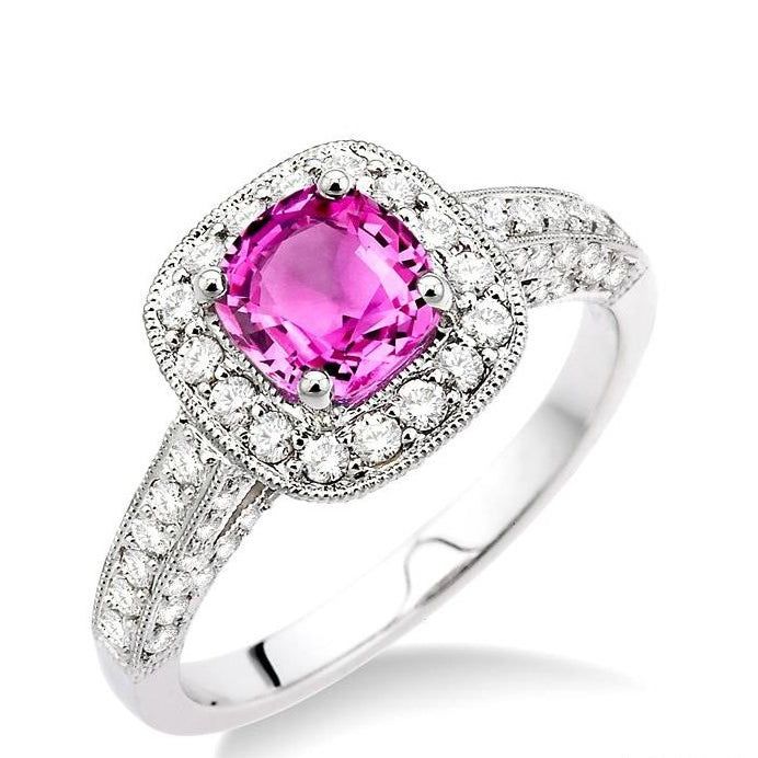 Parkplace Jewelers Cushion Shape Gemstone & Halo Diamond Ring 40452PPFRPSPW