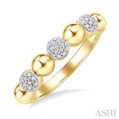 ASHI Gold Vermeil Bold Bead Diamond Fashion Ring 89199PPSSSLRG-GV