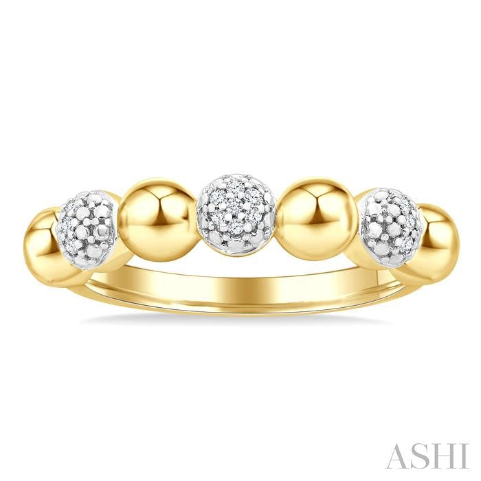 ASHI Gold Vermeil Bold Bead Diamond Fashion Ring 89199PPSSSLRG-GV