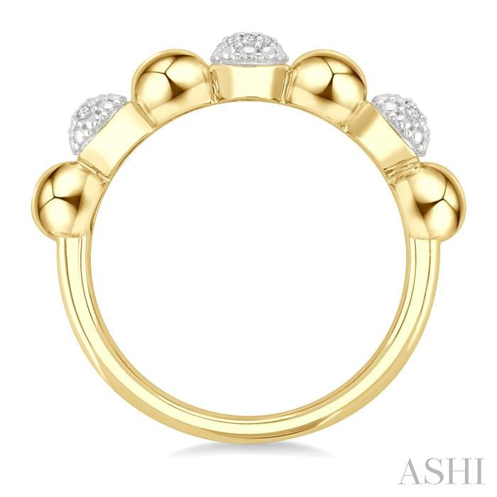 ASHI Gold Vermeil Bold Bead Diamond Fashion Ring 89199PPSSSLRG-GV