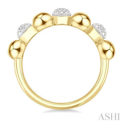 ASHI Gold Vermeil Bold Bead Diamond Fashion Ring 89199PPSSSLRG-GV