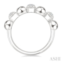 ASHI Silver Bold Bead Diamond Fashion Ring 89199PPSSSLRG