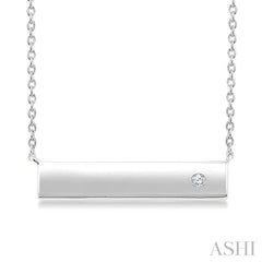 ASHI Silver Bar Diamond Fashion Pendant 891A9PPSGSLPD