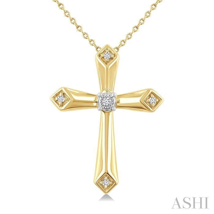 ASHI Gold Vermeil Cross Diamond Fashion Pendant 892A9PPSSSLPD-GV