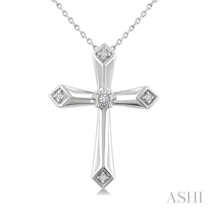 ASHI Silver Cross Diamond Fashion Pendant 892A9PPSSSLPD