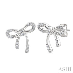 ASHI Silver Bow Diamond Fashion Earrings 89318PPSSSLER