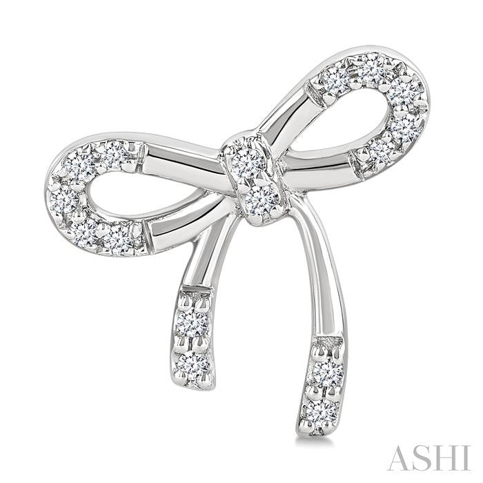 ASHI Silver Bow Diamond Fashion Earrings 89318PPSSSLER