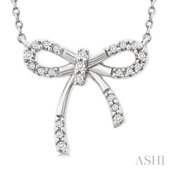 ASHI Silver Bow Diamond Fashion Pendant 89318PPSSSLPD