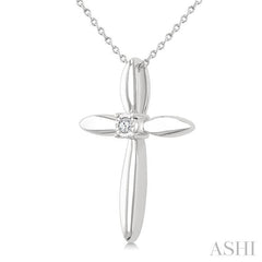 ASHI Silver Cross Diamond Fashion Pendant 893A9PPSGSLPD