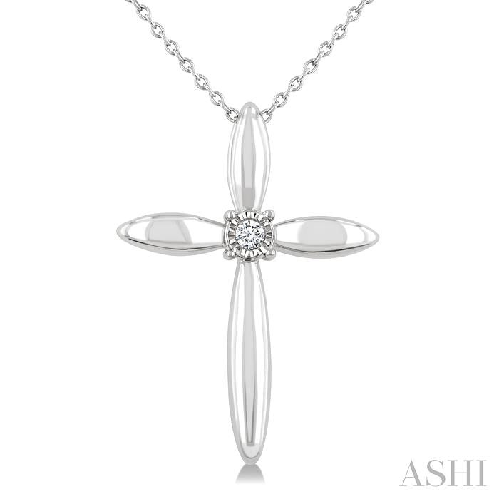 ASHI Silver Cross Diamond Fashion Pendant 893A9PPSGSLPD