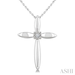 ASHI Silver Cross Diamond Fashion Pendant 893A9PPSGSLPD