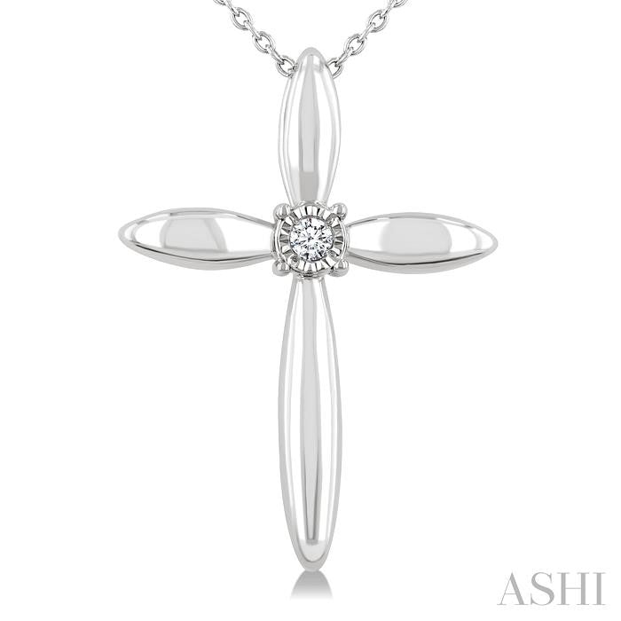 ASHI Silver Cross Diamond Fashion Pendant 893A9PPSGSLPD