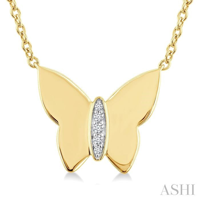 ASHI Gold Vermeil Butterfly Diamond Fashion Pendant 894A9PPSSSLPD-GV