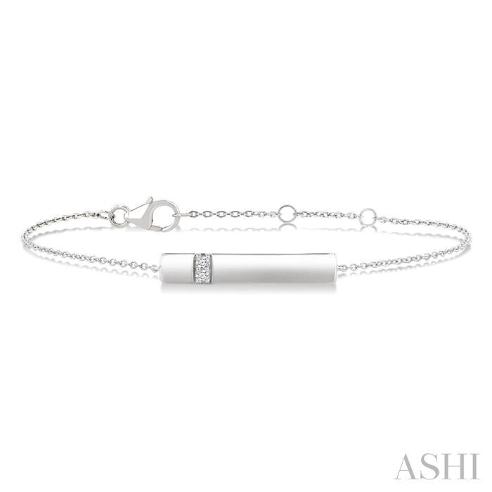ASHI Silver Bar Diamond Fashion Chain Bracelet 895A9PPSGSLTB