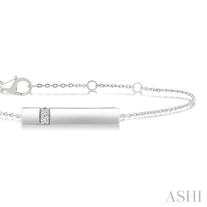ASHI Silver Bar Diamond Fashion Chain Bracelet 895A9PPSGSLTB