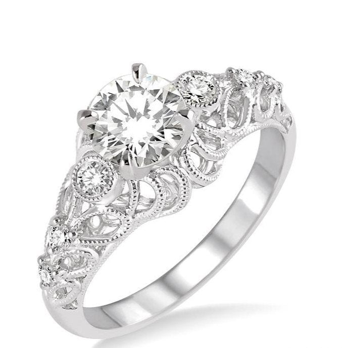 Parkplace Jewelers Round Shape Semi-Mount Diamond Engagement Ring 20868PPFHWG-SM