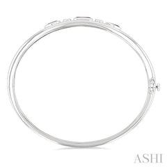 ASHI Silver Mixed Shape Gemstone & Diamond Bangle 897A8PPSGBTAMSLBG