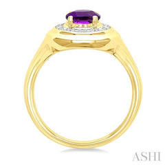 ASHI Gold Vermeil Bold Oval Shape Gemstone & Diamond Ring 898A9PPSSAMSLRG-OVGV
