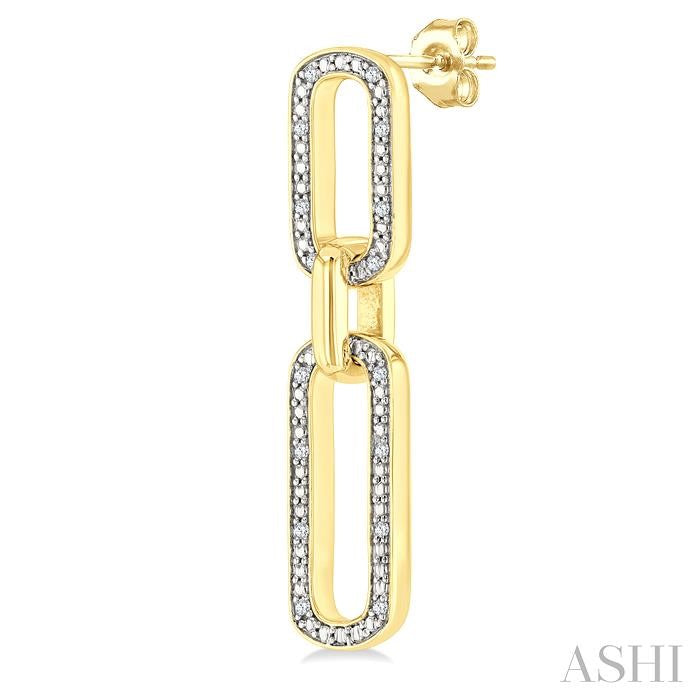 ASHI Gold Vermeil Bold Paperclip Diamond Fashion Earrings 89978PPSSSLER-GV